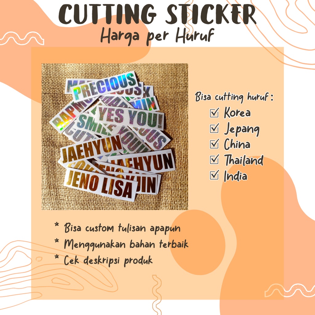 [Harga per huruf] CUTTING STICKER CUSTOM MURAH - KPOP / NON KPOP