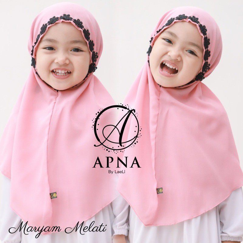 Jilbab anak 2-8th bergo maryam renda melati besar by floow hijab