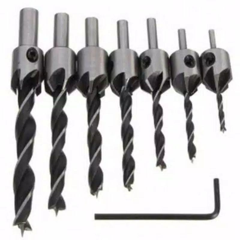 Mata Bor Kayu / Mata Bor Drill Bit Countersink HSS 3-10mm - 7 PCS