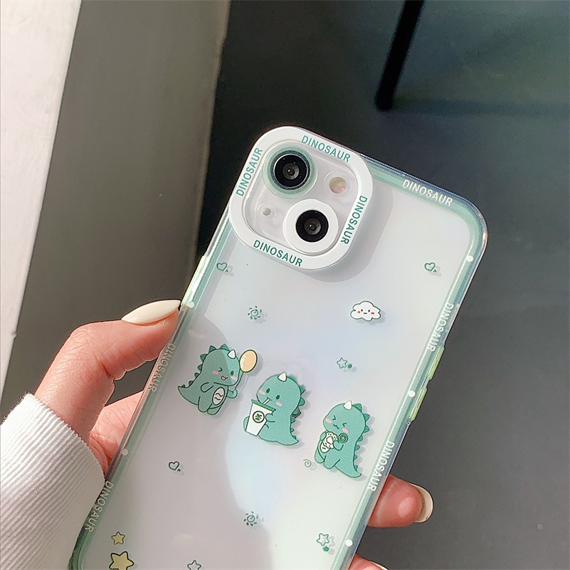 Casing Samsung A03 A03s A12 A13 A32 A22 A23 A73 A53 A33 A21s A02s A02 A72 A52 A52s A20 A30 A50 A50s A30s A51 A71 A11 M11 M02s M02 M12 M22 M32 M23 S20 S21 S22 Plus Ultra Motif Dinosaurus Dinosaur Transparent Phone Case Anti-fall Shockproof Protective Cover