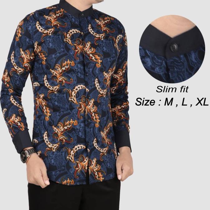Kemeja Batik Koko Slim Fit / Batik Koko Pria Slimfit / Cd18 Colin Dion