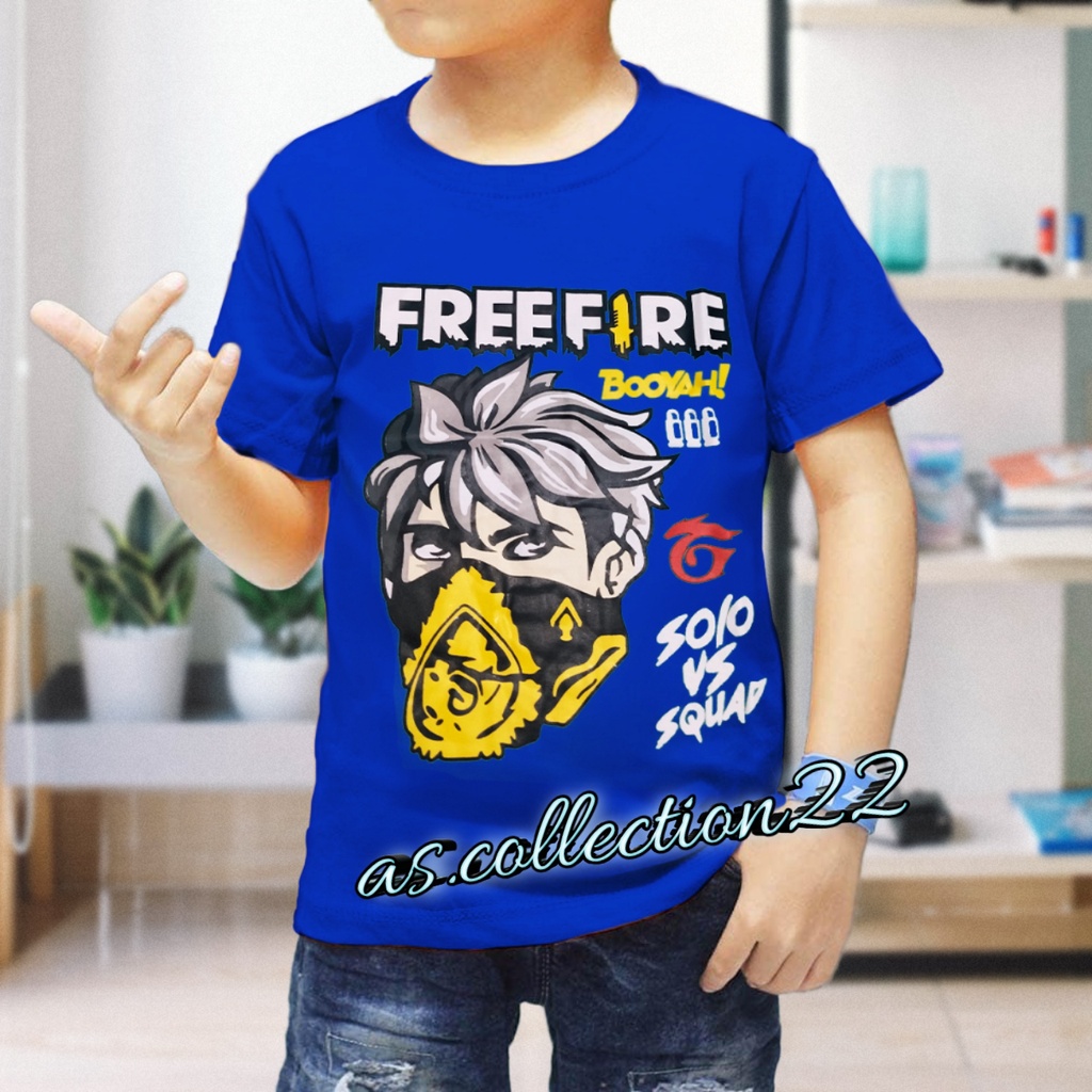 Pakaian kaos anak laki FREE FIRE keren//usia 1-12 tahun