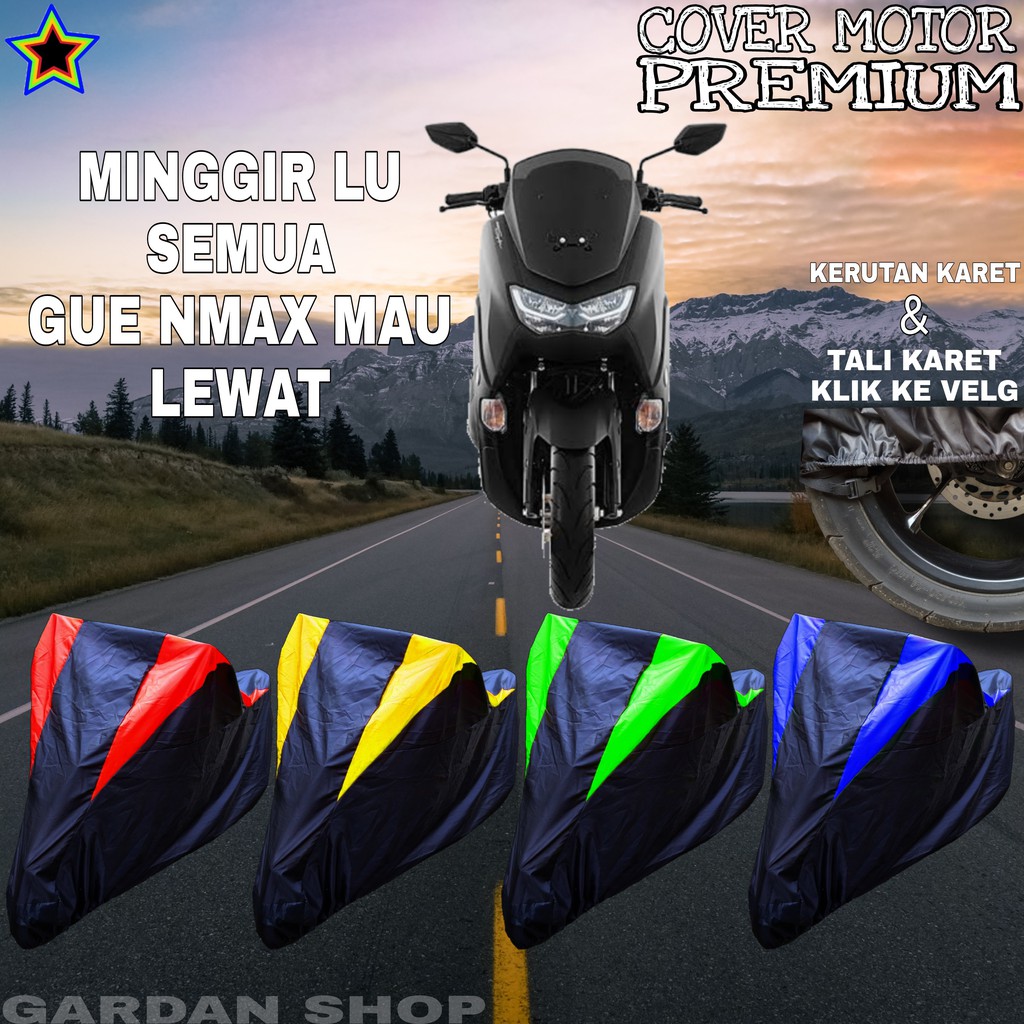 Sarung Motor NMAX Hitam KOMBINASI Body Cover Penutup Nmax PREMIUM