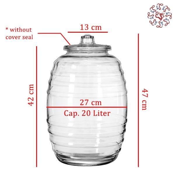 Toples Libbey Glass Food Canister/ Jar / Toples Makanan Kaca 20 Liter