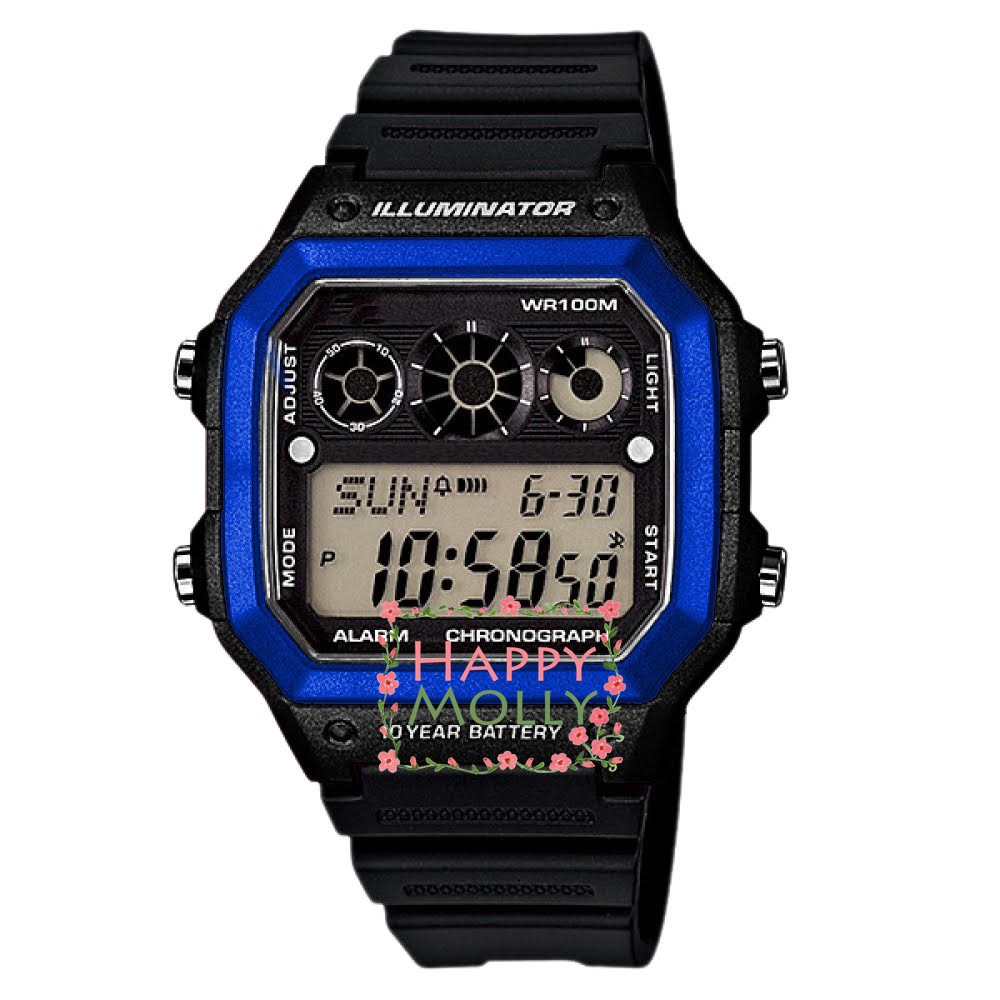 Iluminator Water Resistant - Jam Tangan Digital Pria dan Wanita ( Group ) Strap Rubber L116