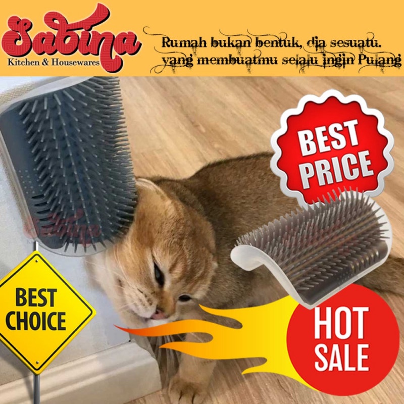 Mainan Sikat Kucing Peliharaan Cat Brush Corner Tickling Comb