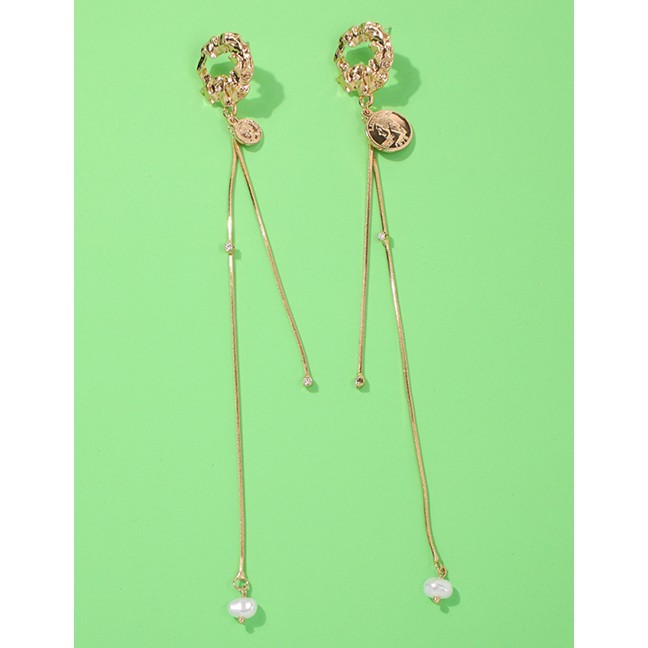 LRC Anting Tusuk Fashion Gold Alloy Portrait Earrings F72474