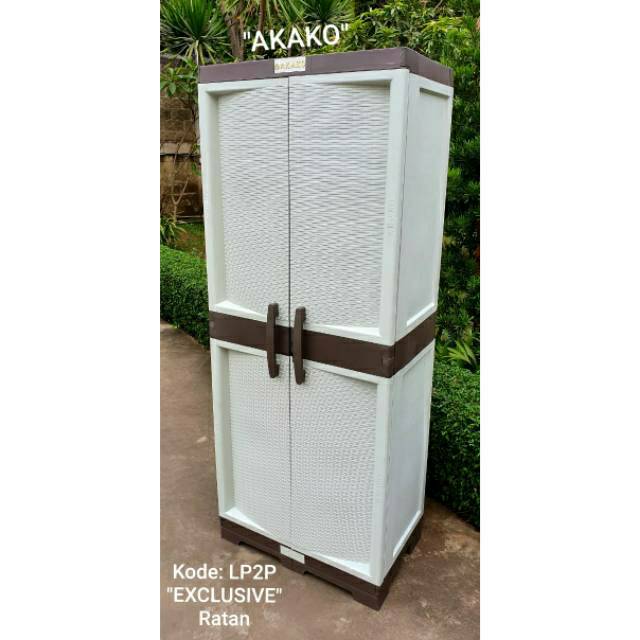 Lemari pakaian akako LP2P exclusive rotan full kunci