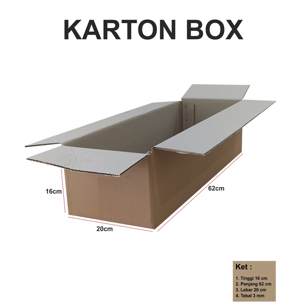 

KARDUS / KARTON BOX ukur 62x20x16 cm UNTUK PACKING
