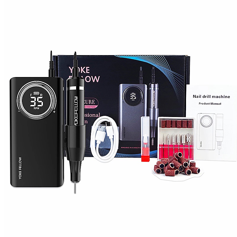 35000RPM Electric Nail Drill Machine 2 IN 1 Alat Kikir Kuku Elektrik Rechargeable Nail Drill Nail Gel Polisher For Manicure Nails Pedicure Manicure