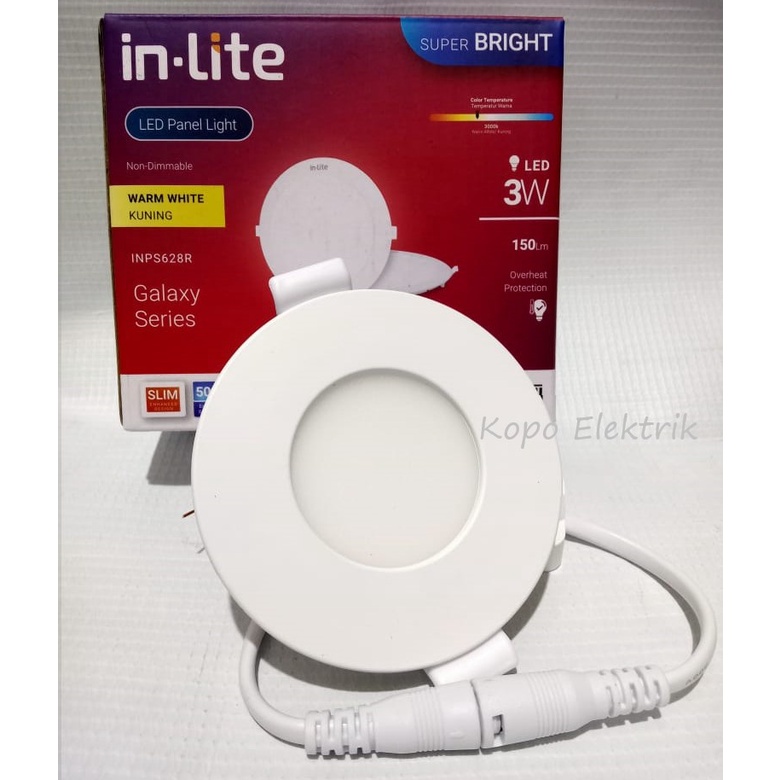 (BERGARANSI 1 TAHUN) INLITE Downlight Led Panel 3 Watt BULAT 3w Inbow