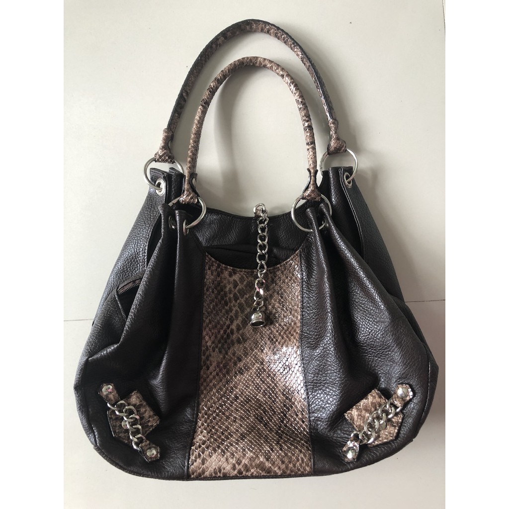 tas preloved shoulder bag merk piorina italy warna coklat