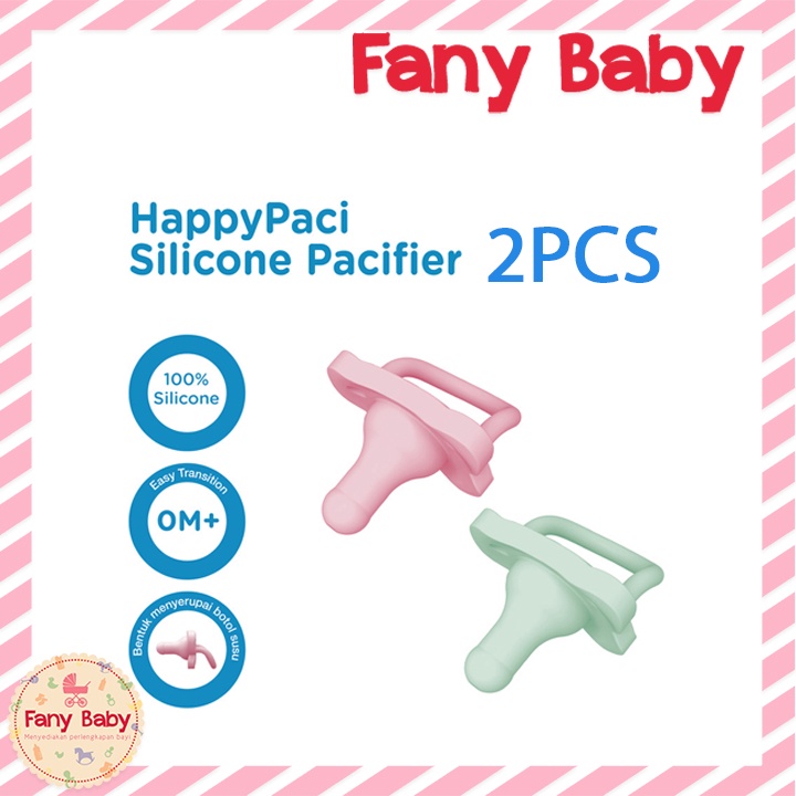 DR BROWN'S HAPPY PACI ONE PIECE SILICONE PACIFIER 0M+ 2 PACK