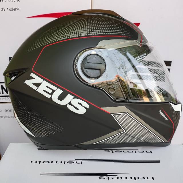 HELM ZEUS 811AL 6 BLK DOFF/SILVER PAKING KARDUS