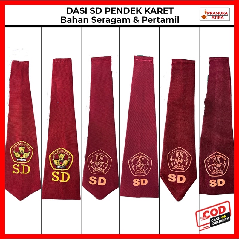 Dasi SD Karet Seragam Sekolah Bordir &amp; Sablon