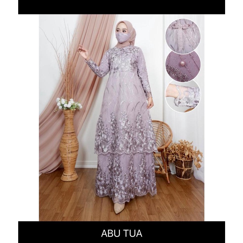 GAMIS TULLE NEW 2 TINGKAT BUSUI /GAMIS KEBAYA TULLE / BAJU PESTA MODERN / GAMIS TILE MITUARA MALAISIA / GAMIS BRUKAT FASHION / GAMIS BRUKAT MUSLIMAH / GAMIS PESTA MUSLIMAH/ GAMIS PESTA MODEL