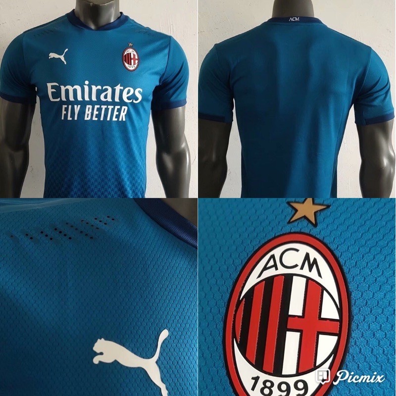 Jersey Bola Milan 3RD Third PI Player Issue 2020/2021 High Quality