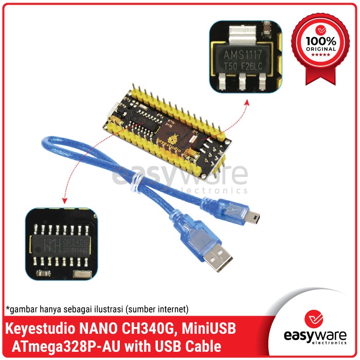 Keyestudio NANO CH340 Board with cable like Arduino Nano V3 CH340G