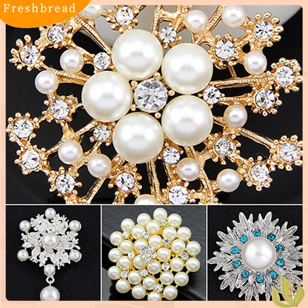 [ TERLARIS]Breastpin Elegant Easy Matching Alloy Flower Faux Pearls Women Brooch Pin for Dating