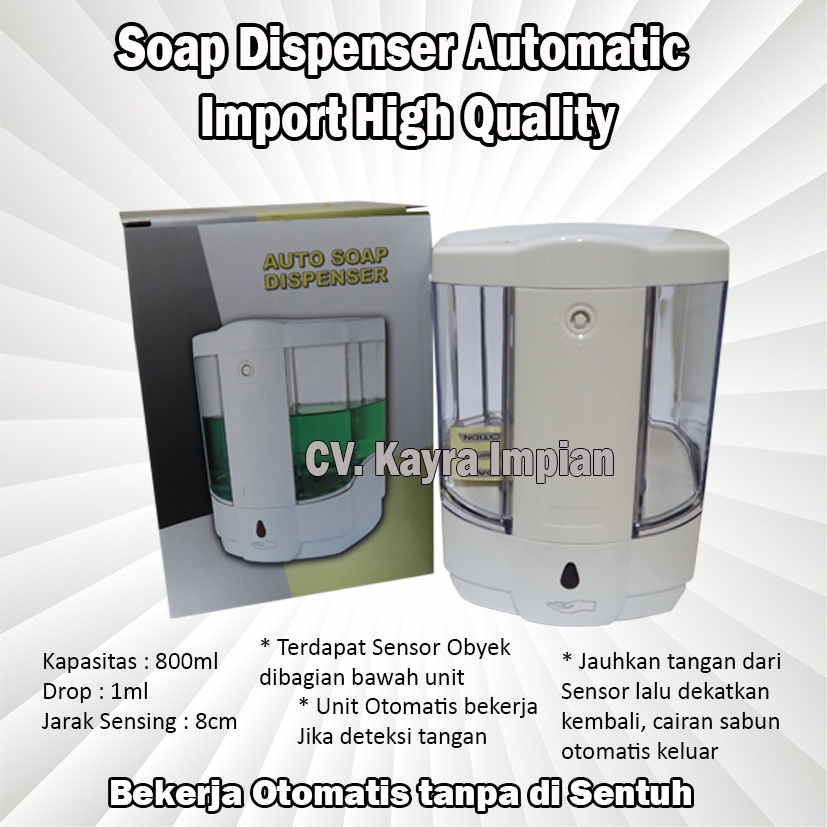 Dispenser Sabun Otomatis 800ml Import / Automatic Handsoap Dispenser