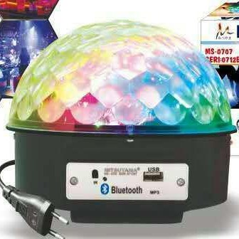 Seri 0712 BT Speaker Lampu Disco Bola Bluetooth USB Bohlam Mitsuyama MS-0707 Remote Control