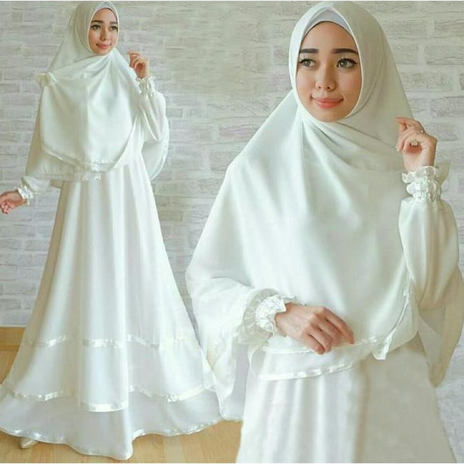 promo gamis anggun syari /anggun /gamis anggun / anggun baru / anggun putih terbaru