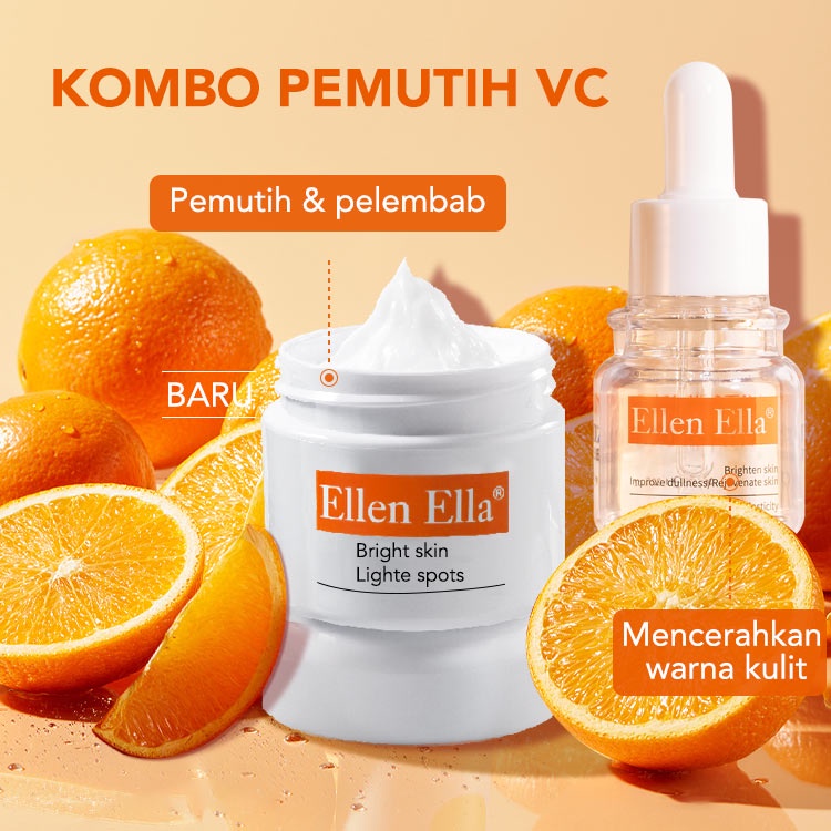 【Stok tersedia, tiba dalam 3 hari】ELLEN ELLA Trible Retinol Set Krim Wajah Kolagen + Serum Wajah + Masker Niacinamide + lotion retinol + krim vitamin c + serum vit c Anti Penuaan Pemutih Memperbarui Kulit Mengurangi Garis Halus Keriput memajukan retinol