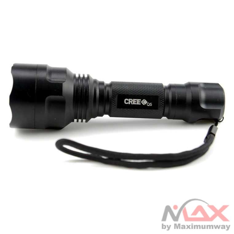 TaffLED C8 Senter LED Flashlight Waterproof Cree Q5 3800 Lumens Warna Hitam