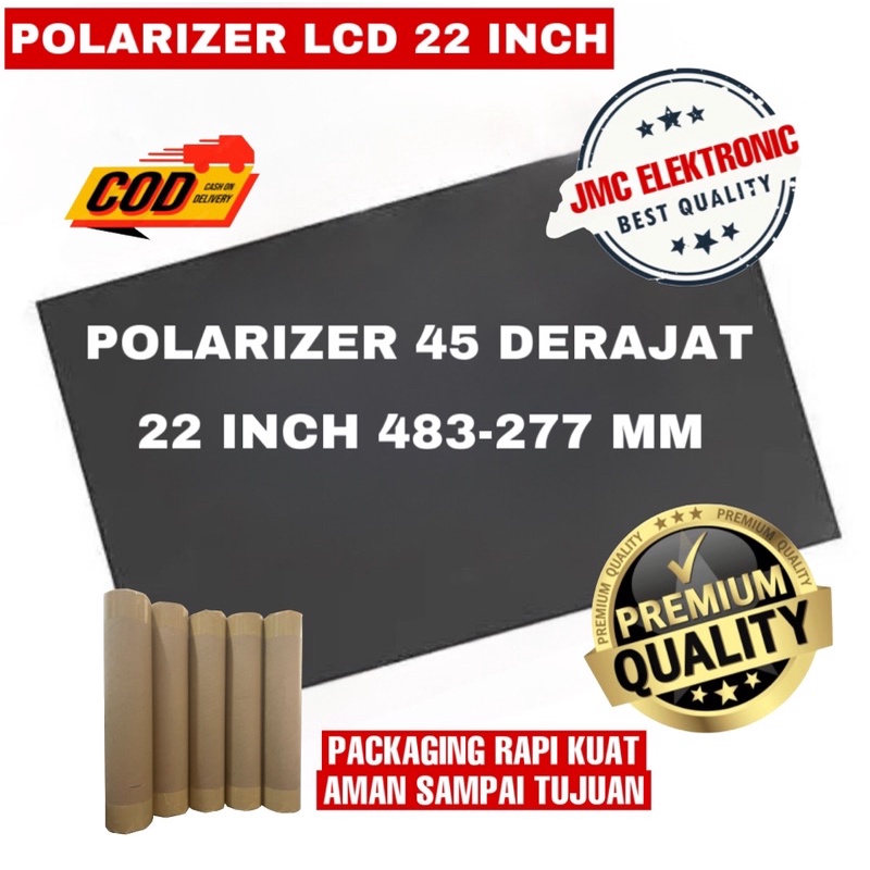 1Pcs Polaris Lcd 22 Inc 45 derajat 483x277mm Polarizer Lcd monitor dimensi 483x277 mm 45 derajat