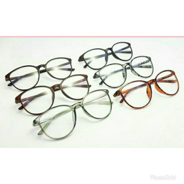 Kacamata oval frame lentur cewek/cowok