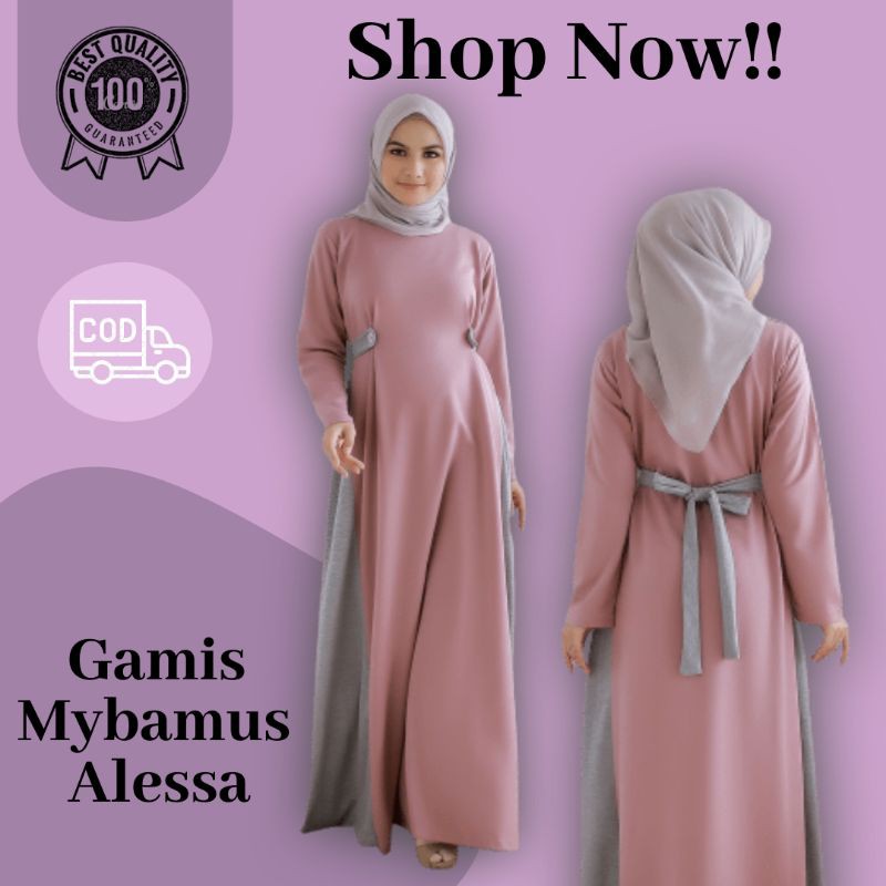 Baju Gamis Wanita Terbaru Mybamus Alessa Side Rope Dress Wanita Terbaru Busana Muslim Original 2021