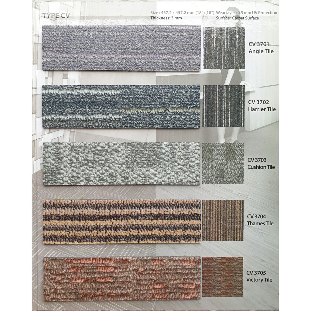 Vinyl Tile Meforze Motif Karpet Per Box