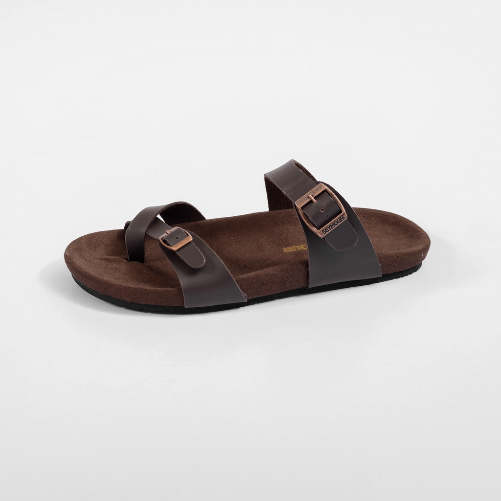 SEYMOUR - Delta Dark Brown Sandal Pria