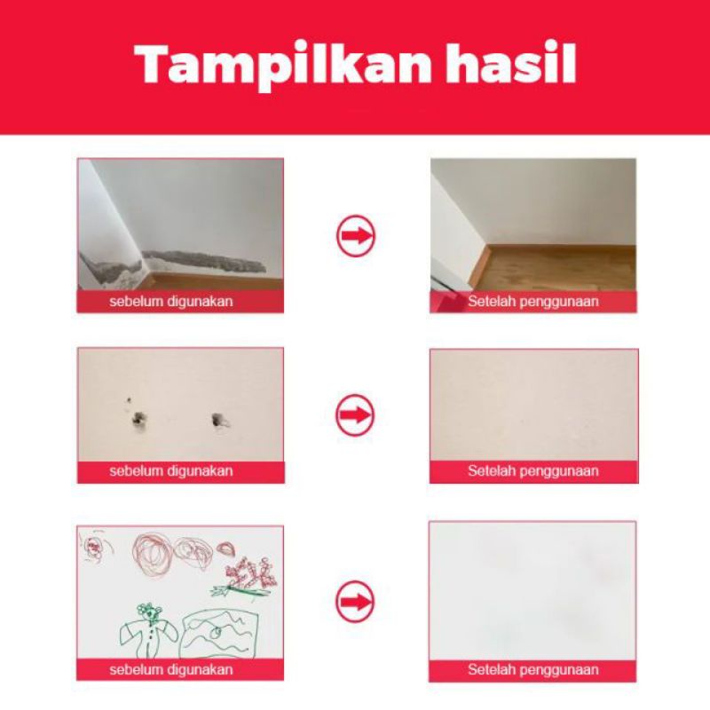 [MURAH] cream penambal lubang dinding ajaib praktis original lengkap dengan alat pertukangan