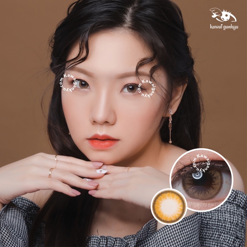 Kawai Gankyu softlens Princess marrie brown (1botol)