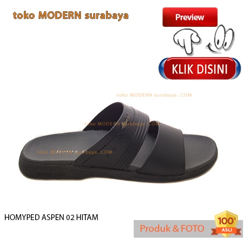 HOMYPED ASPEN 02 HITAM sandal pria sopan casual sandal slide