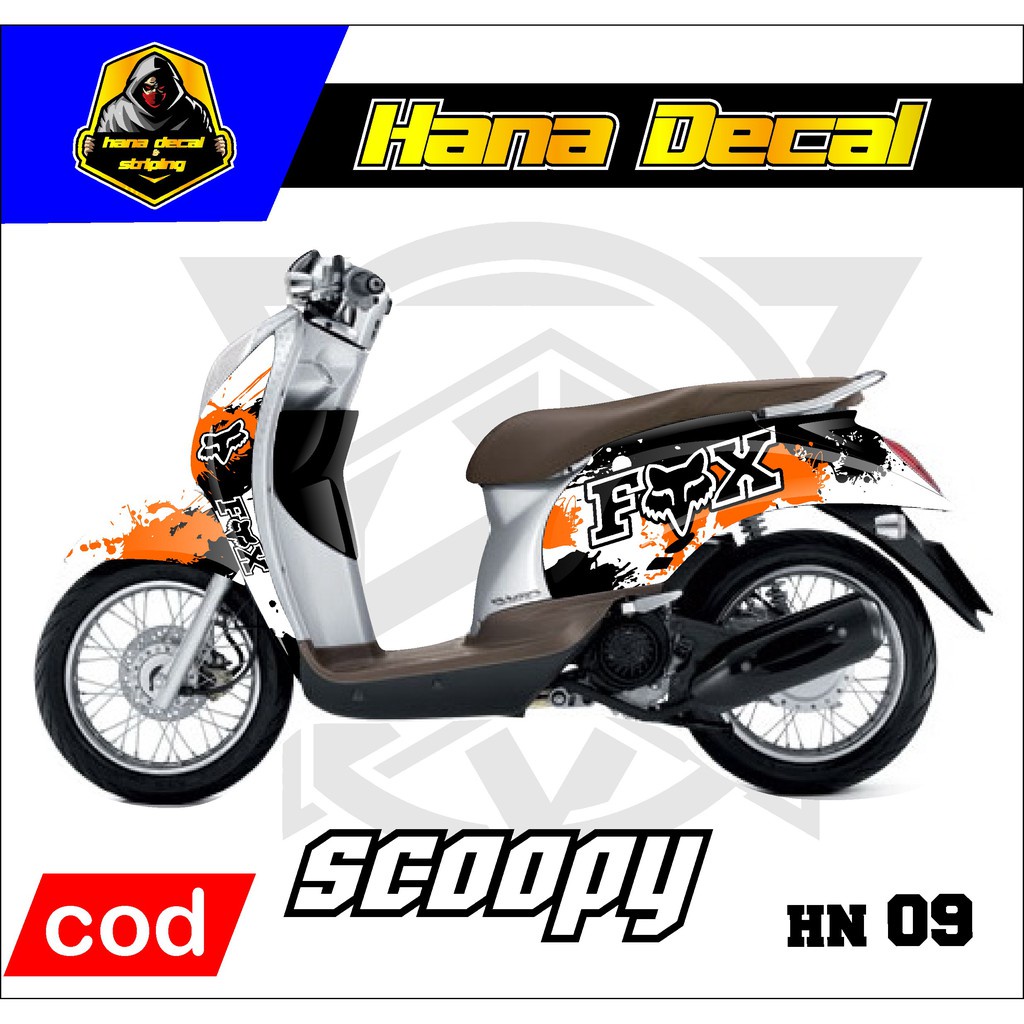 variasi stiker Decal Scoopy karbu full body Full Blok scoopy karbu Decal Stiker Scopy karbu kode 09