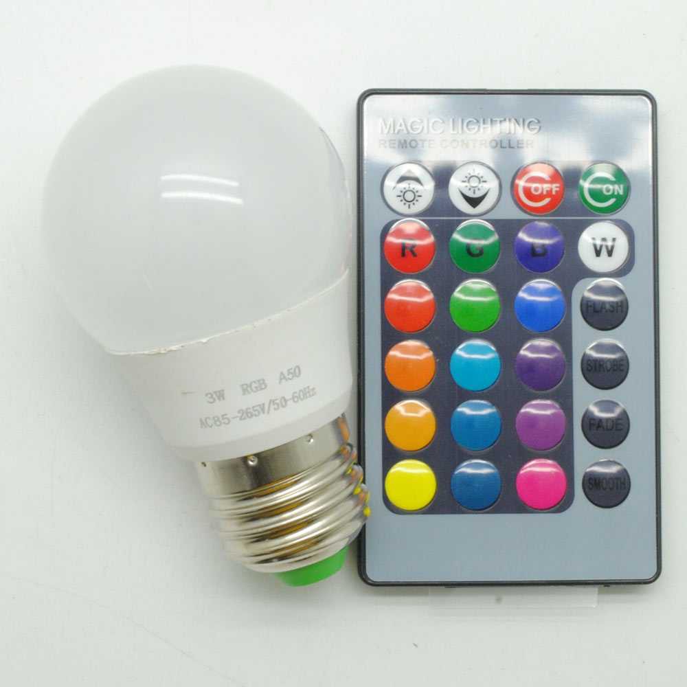 TaffLED Lampu Bohlam RGB dengan Remote Control E27 3W - B2