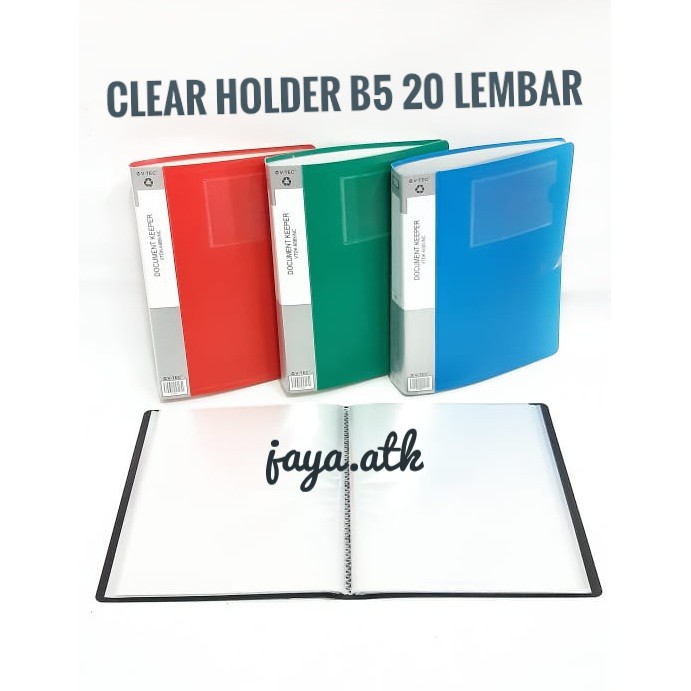 MAP PLASTIK DOKUMEN CLEAR HOLDER B5 20 LEMBAR DISPLAY BOOK DOCUMENT KEEPER