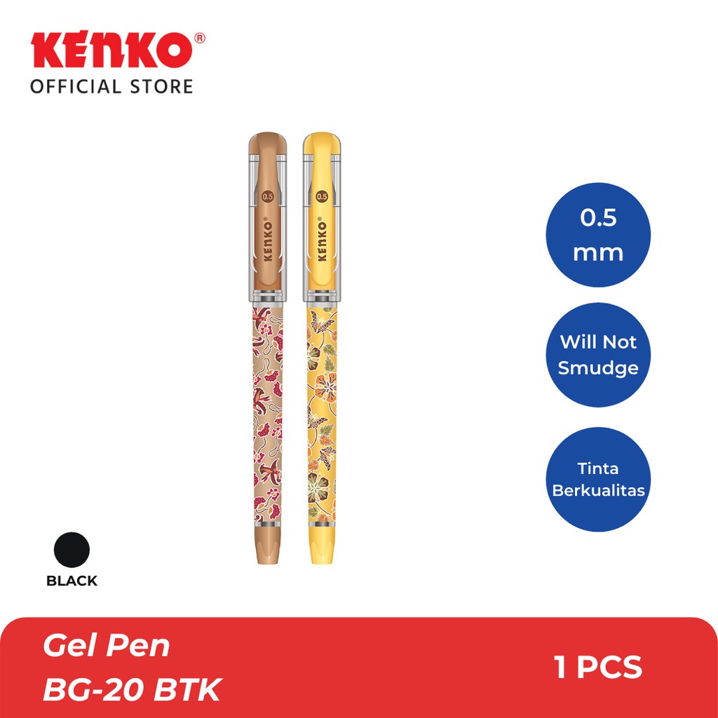 

KENKO GEL PEN / Pulpen Jel / Pena Jel BG-20 (Batik) Black Random Color