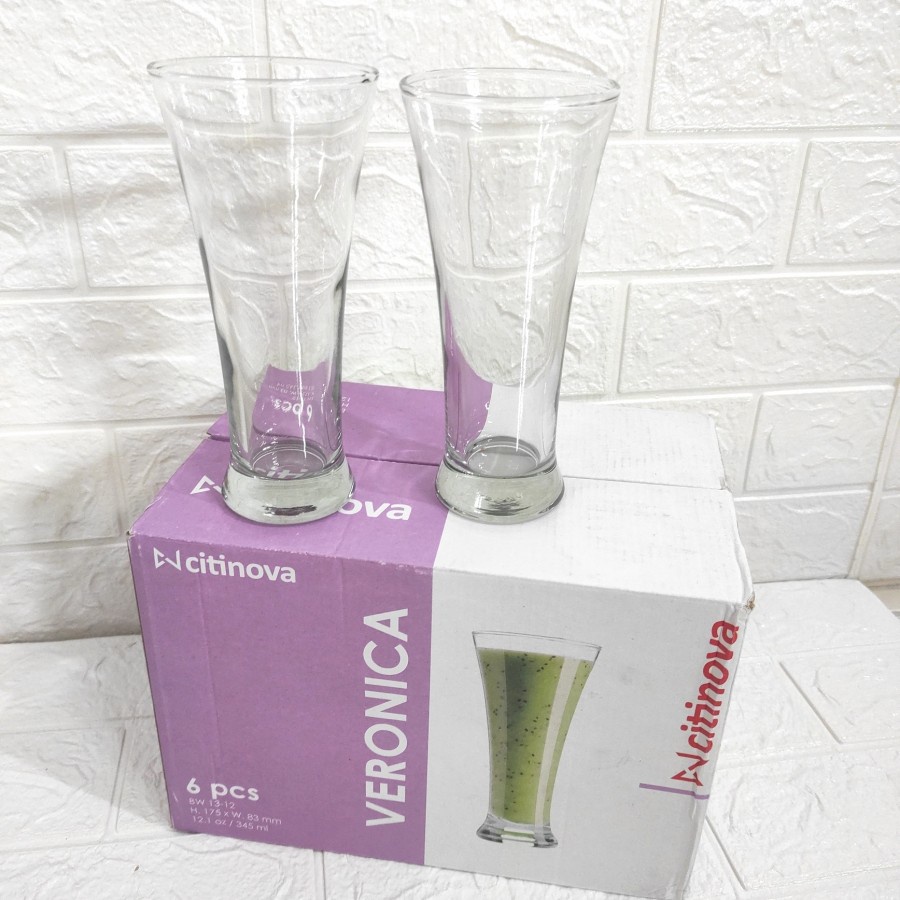 Citinova Veronica 345ml Gelas Minum Kaca Gelas Tinggi Jus Juice Bir