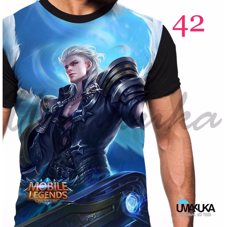 tshirt kaos mobile legend ML ALUCARD skin BIRU baju umakuka 3d original premium terbaru