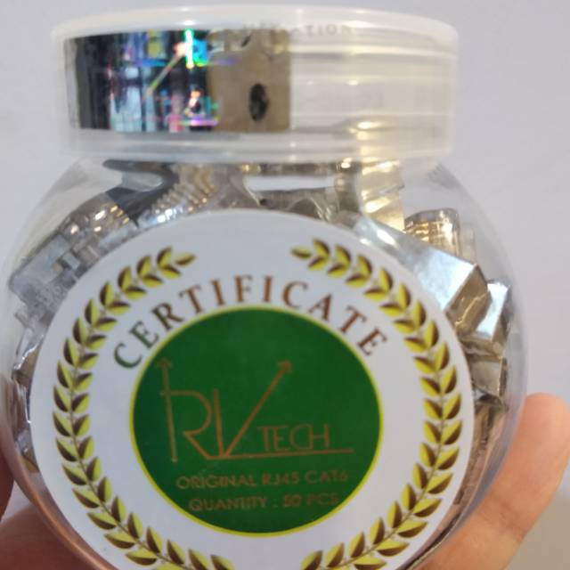RJ45 Metal RVTech untuk Kabel LAN FTP STP Cat6 Outdoor sudah termasuk plug booth biru