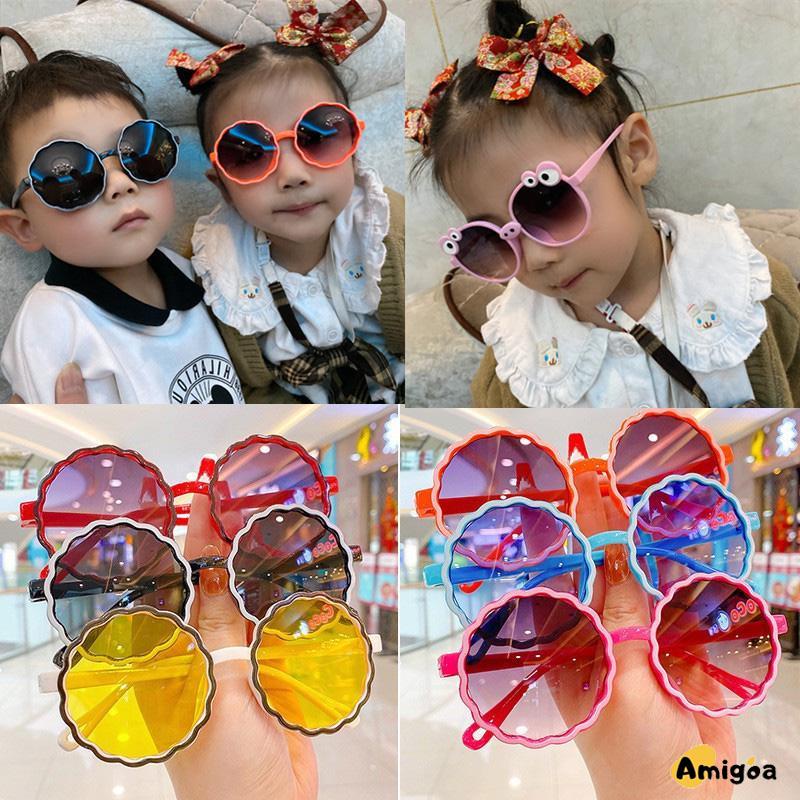 Kacamata Anak New Trend Fashion Anak Terbaru Bulat Kaca mata Hitam Motif UV protection High Quality Import Kacamata Fashion - AG2