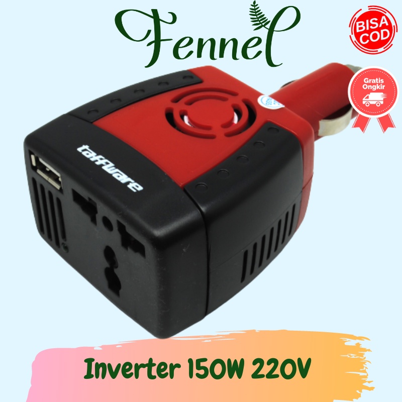 Inverter Mobil 150W 220V AC EU Plug 5V USB Charger - T150W