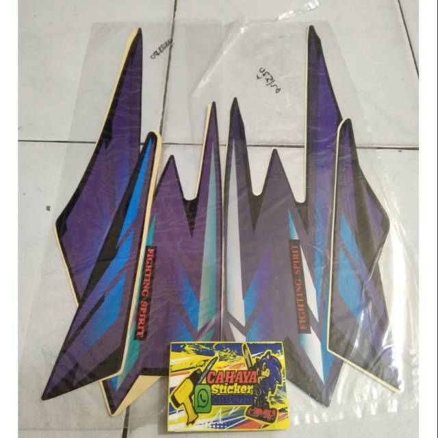 Striping/Sticker/Lis Standar Yamaha Rx King Tahun 2002 Warna Tangki Hitam List Ungu