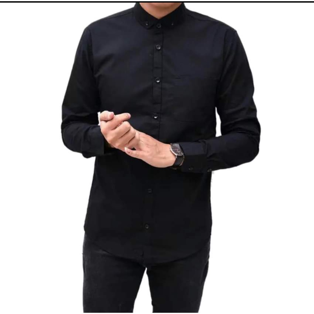 KEMEJA POLOS LENGAN PANJANG SLIMFIT SIZE JUMBO XXL-XXXL