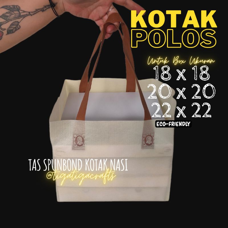 POLOS SATUAN tas spunbond kotak nasi 22x22 20x20 18x18 tas kain box nasi tas hajatan tas syukuran ko