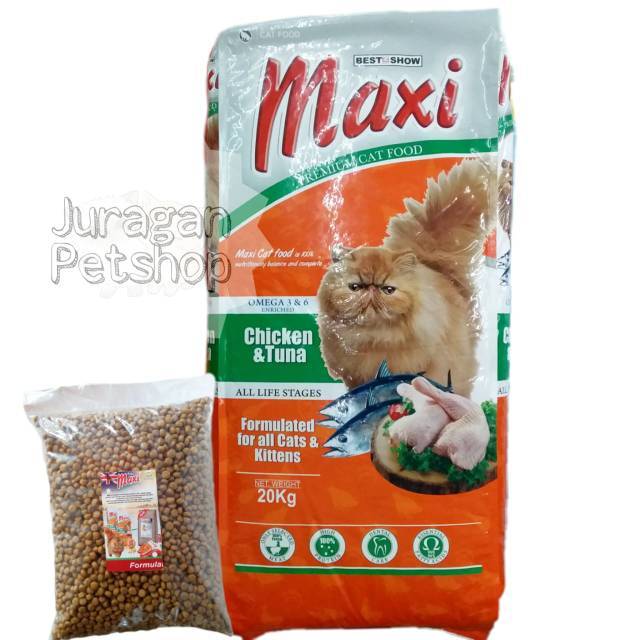 MAXI 1KG | Makanan Kering Kucing Adult/Kitten Murah | Maxi 1 KG Termurah