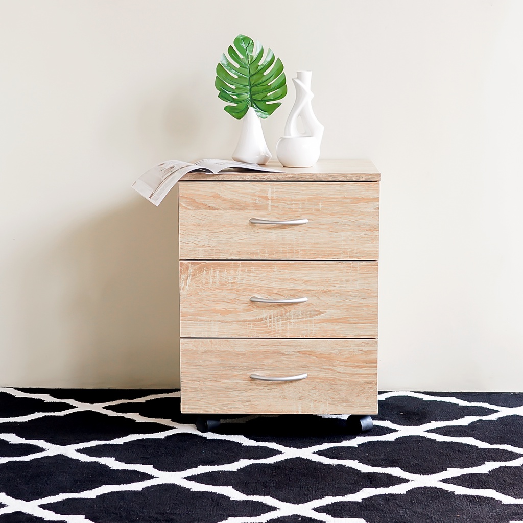 Uni Home - Nakas Minimalis | Bedside Meja Samping dengan Roda - NS 301